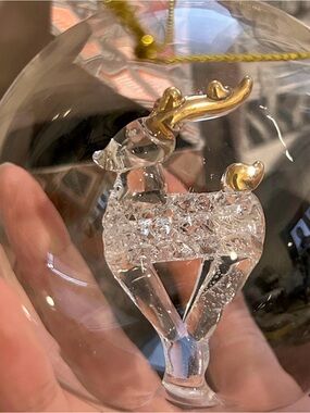 Diptyque Glass Reindeer Ornament with Gold Antlers